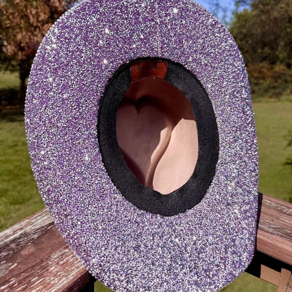 Rhinestone Cowboy Hat, Covered Suede Heart Shaped Bedazzled Hats